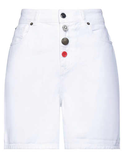 Semicouture Decorative-button High-waisted Shorts In White