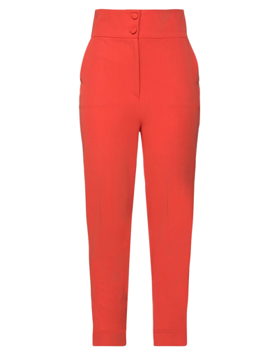 Shop Actualee Woman Pants Orange Size 10 Polyester, Elastane