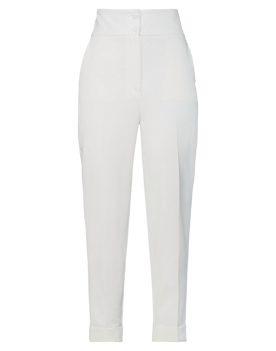 Shop Actualee Woman Pants White Size 4 Polyester, Elastane