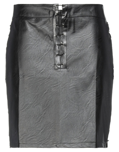 Shop Odi Et Amo Woman Mini Skirt Black Size L Polyurethane, Viscose, Polyester