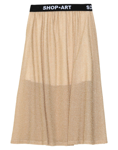 Shop Shop ★ Art Woman Midi Skirt Gold Size Xs Polyamide, Metallic Fiber
