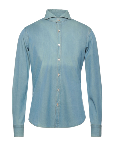 Shop Giannetto Denim Shirts In Blue