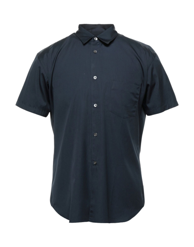 Shop Comme Des Garçons Shirt Man Shirt Midnight Blue Size S Cotton In Dark Blue