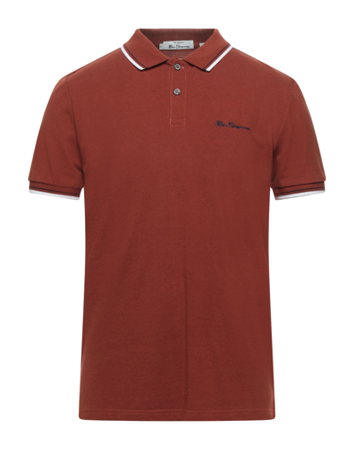 Shop Ben Sherman Man Polo Shirt Rust Size S Organic Cotton In Red