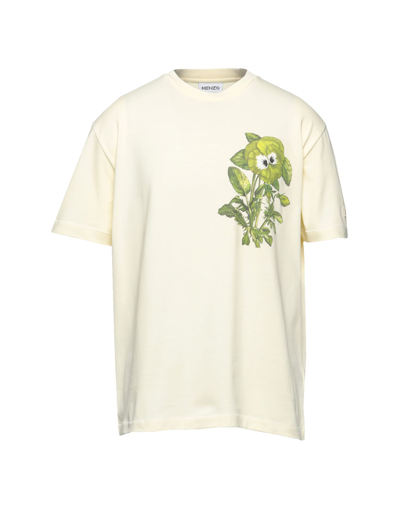 Shop Kenzo T-shirt Man T-shirt Light Yellow Size Xs Organic Cotton
