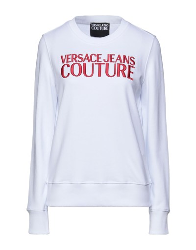 Shop Versace Jeans Couture Woman Sweatshirt White Size S Cotton, Elastane