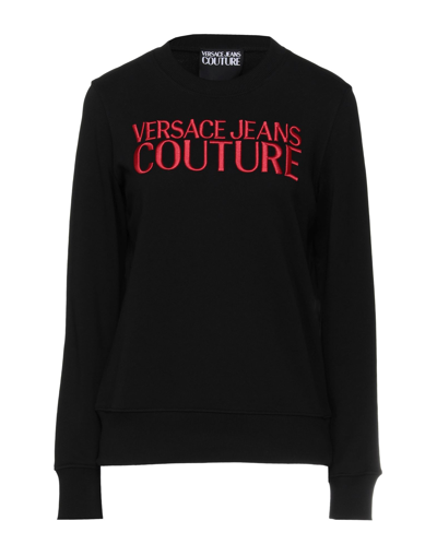 Shop Versace Jeans Couture Woman Sweatshirt Black Size Xl Cotton, Elastane