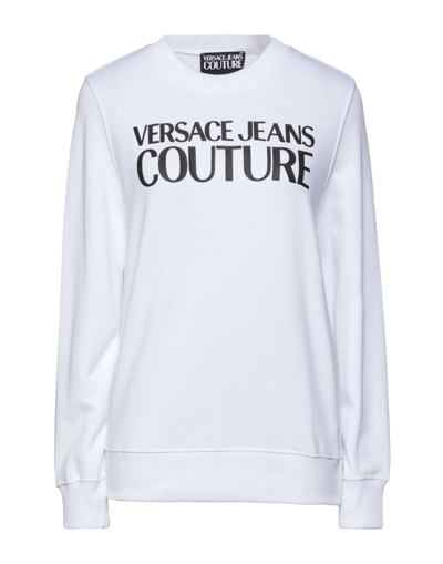 Shop Versace Jeans Couture Woman Sweatshirt White Size M Organic Cotton, Elastane