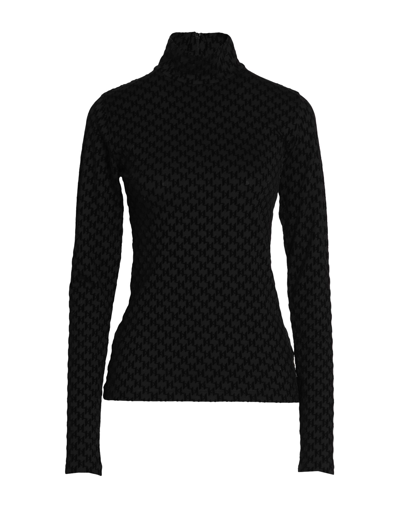 Shop Karl Lagerfeld L/slv All-over Kl Flock Top Woman T-shirt Black Size L Cotton, Elastane