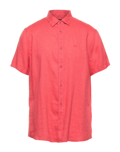 Shop Armani Exchange Man Shirt Red Size S Linen