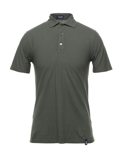 Shop Drumohr Man Polo Shirt Military Green Size S Cotton, Linen