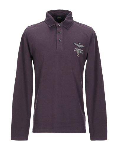 Shop Aeronautica Militare Polo Shirts In Deep Purple