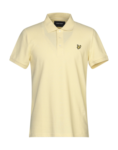 Shop Lyle & Scott Man Polo Shirt Light Yellow Size L Cotton