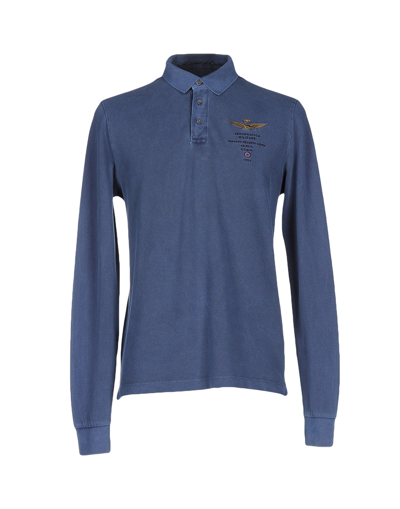 Shop Aeronautica Militare Polo Shirts In Slate Blue