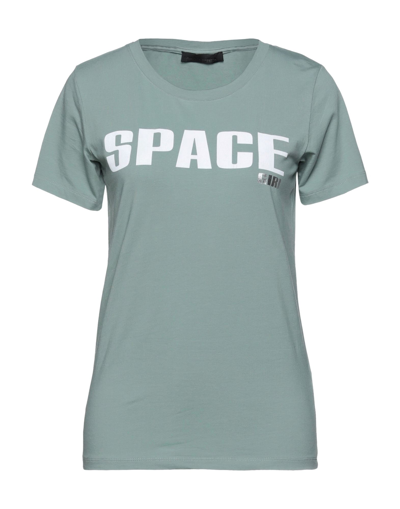 Shop Frankie Morello Woman T-shirt Sage Green Size M Cotton, Elastane
