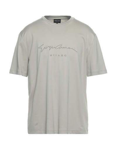 Shop Giorgio Armani Man T-shirt Light Grey Size 50 Cotton