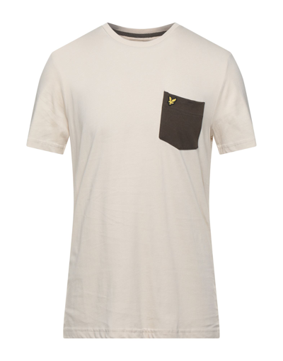 Shop Lyle & Scott Man T-shirt Beige Size S Cotton