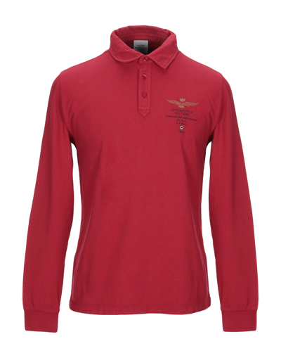 Shop Aeronautica Militare Polo Shirts In Red