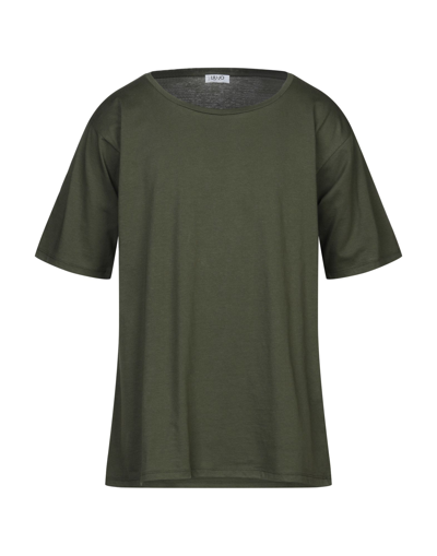 Shop Liu •jo Man T-shirts In Military Green