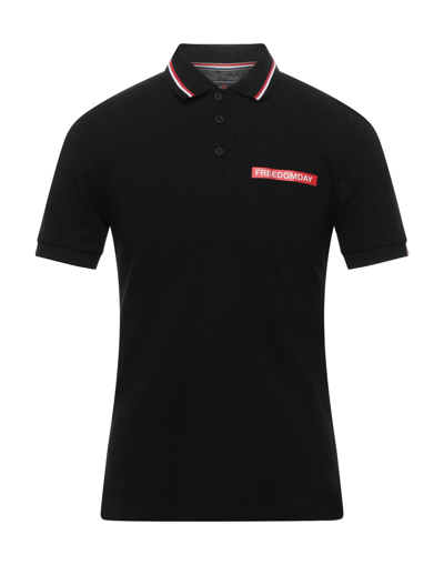 Shop Freedomday Man Polo Shirt Black Size S Cotton