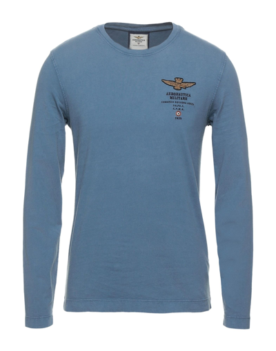 Shop Aeronautica Militare T-shirts In Slate Blue