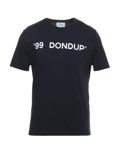 Shop Dondup Man T-shirt Midnight Blue Size S Cotton In Dark Blue