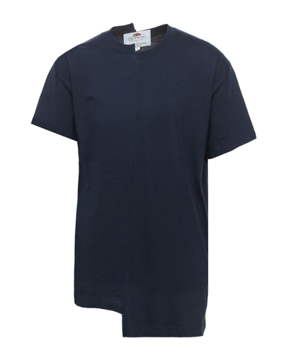 Shop Fruit Of The Loom X Cedric Charlier Man T-shirt Midnight Blue Size Xs Cotton