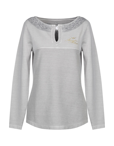 Shop Aeronautica Militare Woman Sweatshirt Grey Size S Cotton