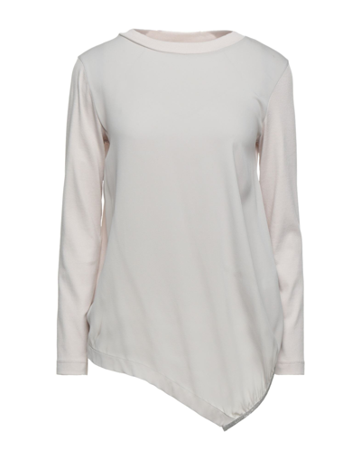 Shop Fabiana Filippi Woman Top Light Grey Size 10 Silk, Elastane, Viscose, Polyester
