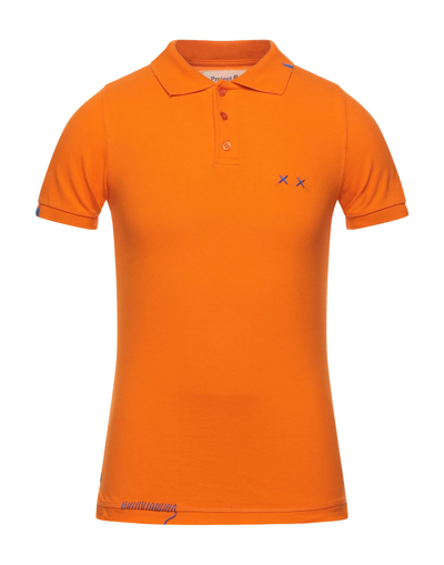 Shop Project E Man Polo Shirt Apricot Size Xs Cotton In Orange