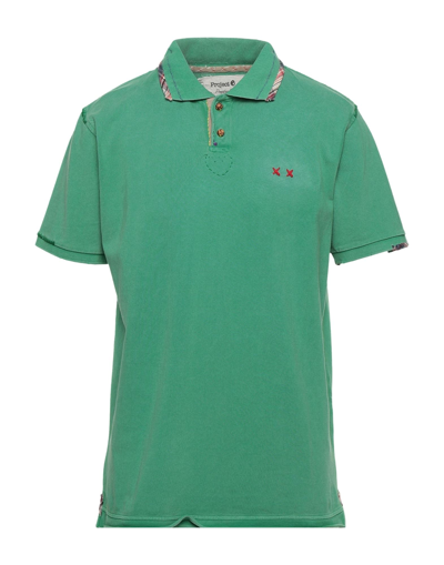 Shop Project E Man Polo Shirt Green Size S Cotton