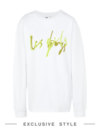 Shop Les Girls Les Boys X Yoox Scratchy Print L/s T-shirt Woman T-shirt White Size Xl Cotton