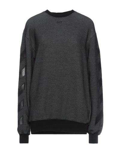Shop Off-white Woman Sweatshirt Steel Grey Size S Cotton, Polyester, Elastane