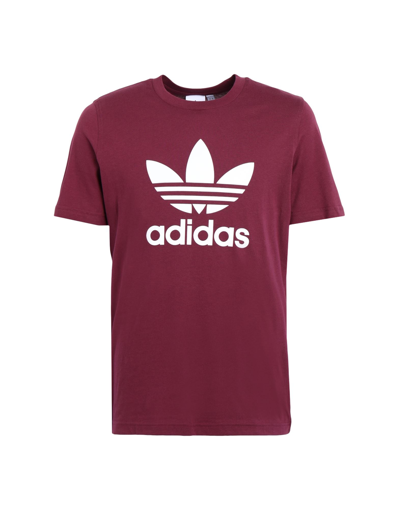 Shop Adidas Originals T-shirts In Maroon
