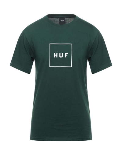 Shop Huf Man T-shirt Dark Green Size S Cotton