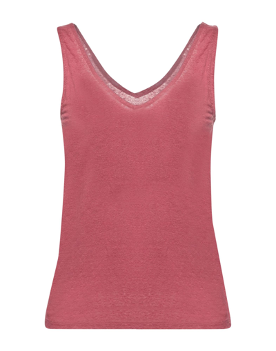 Shop Majestic Filatures Woman Tank Top Pastel Pink Size 1 Linen, Elastane