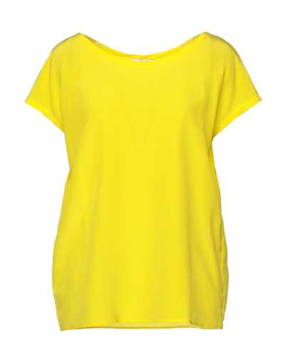 Shop Gran Sasso Woman Top Yellow Size 6 Silk