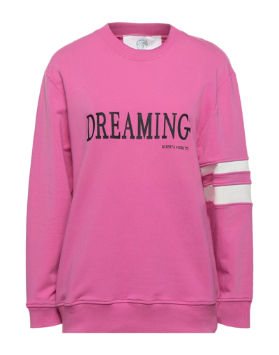 Shop Alberta Ferretti Woman Sweatshirt Fuchsia Size 6 Cotton, Elastane In Pink