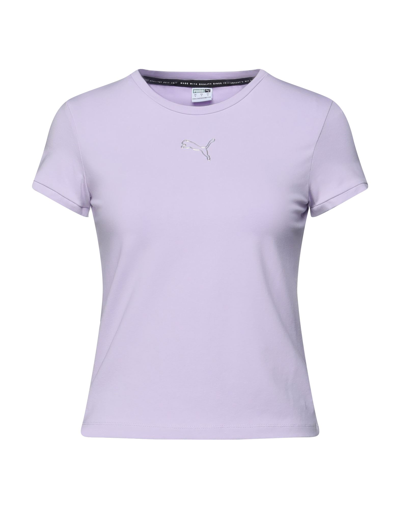 Shop Puma Woman T-shirt Lilac Size M Cotton, Elastane In Purple