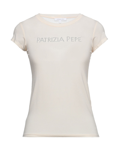 Shop Patrizia Pepe Woman T-shirt Beige Size 0 Viscose, Elastane