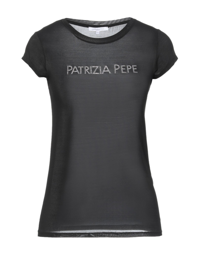 Shop Patrizia Pepe Woman T-shirt Black Size 2 Viscose, Elastane