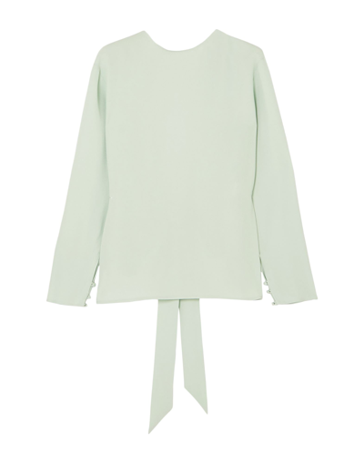 Shop Les Héroïnes By Vanessa Cocchiaro Woman Top Light Green Size 10 Acetate, Viscose