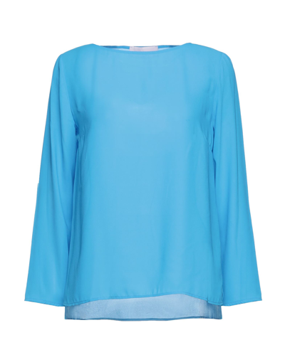 Shop Twenty Easy By Kaos Woman Top Azure Size 6 Polyester In Blue