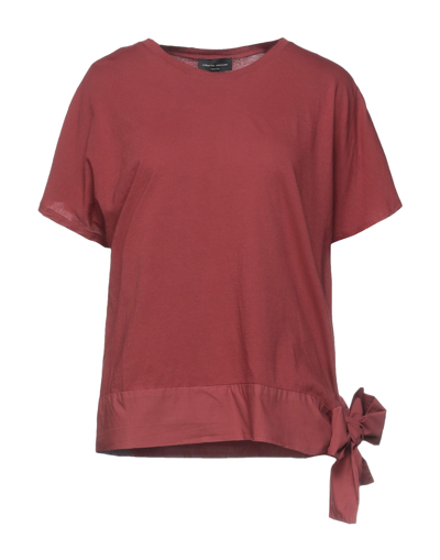 Shop Roberto Collina Woman T-shirt Brick Red Size S Cotton