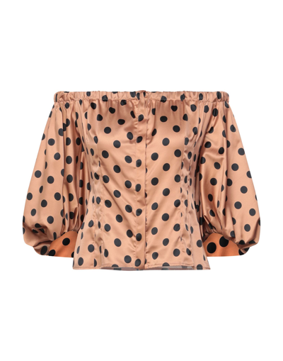 Shop Twenty Easy By Kaos Woman Shirt Sand Size 8 Polyester, Elastane In Beige
