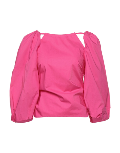 Shop Twenty Easy By Kaos Woman Blouse Fuchsia Size 6 Cotton In Pink