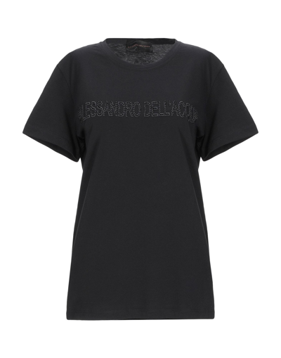 Shop Alessandro Dell'acqua Woman T-shirt Black Size L Cotton