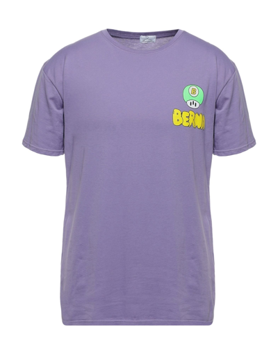 Shop Berna Man T-shirt Light Purple Size S Cotton