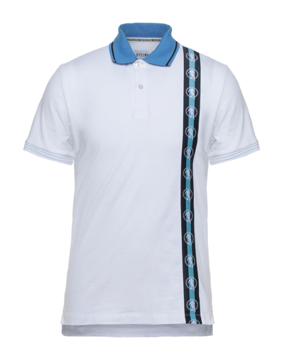 Shop Bikkembergs Man Polo Shirt White Size L Cotton, Elastane