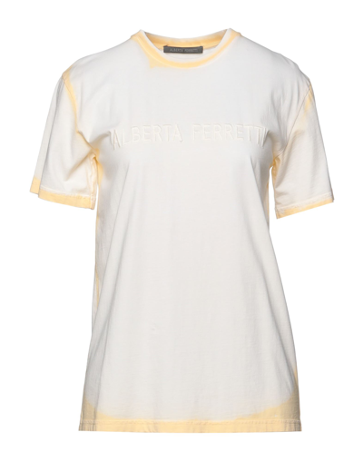 Shop Alberta Ferretti Woman T-shirt Light Yellow Size Xs Cotton